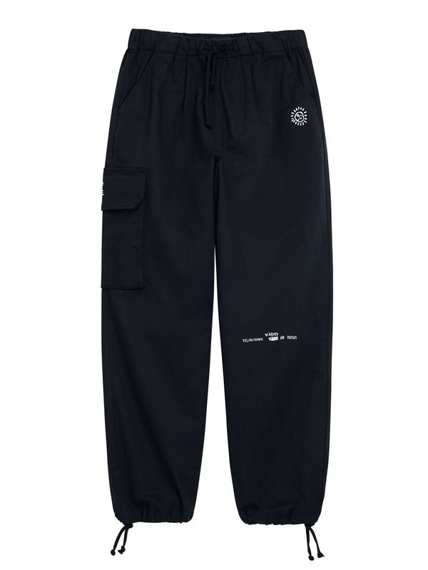 Desigual Desigual Cargo hlače  crna / bijela