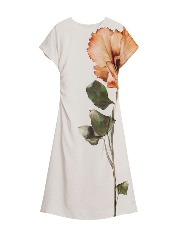 Desigual Desigual Haljina 'Flower'  smeđa / zelena / bijela