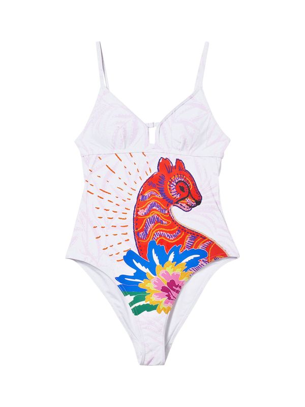 Desigual Desigual Jednodijelni kupaći kostim  plava / žuta / crvena / bijela