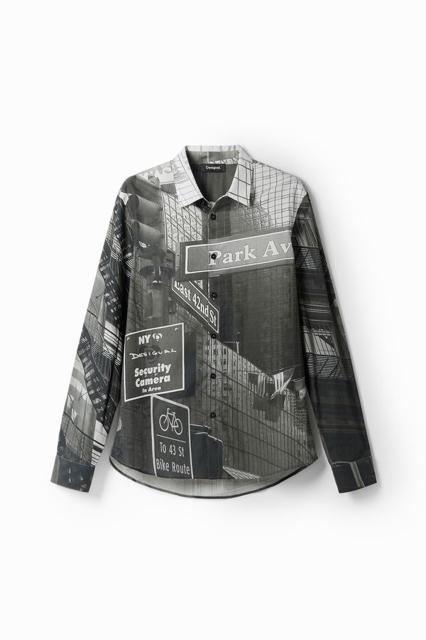 Desigual Desigual Košulja  siva / crna / bijela