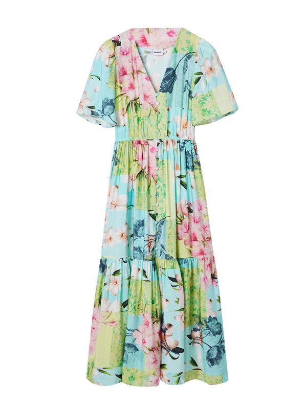 Desigual Desigual Ljetna haljina  akvamarin / zelena / roza / bijela