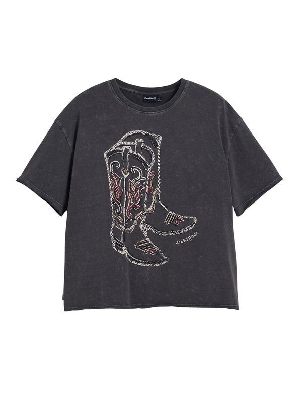 Desigual Desigual Majica 'Cowboy Boots'  žuta / crvena / crna / bijela