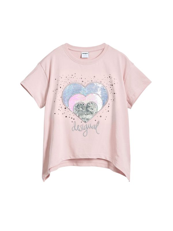 Desigual Desigual Majica 'Heart strass'  plava / siva / roza / crna / bijela