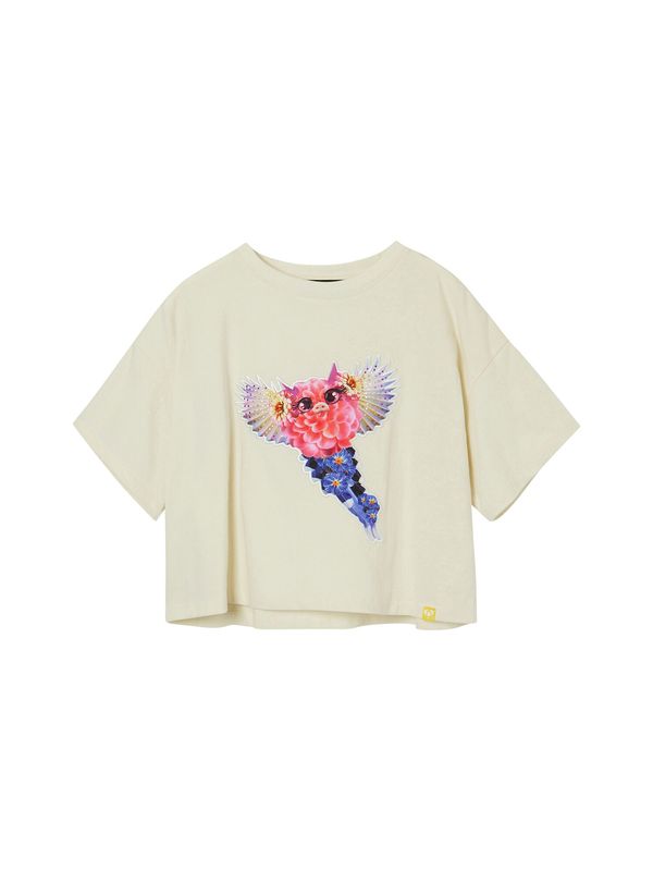 Desigual Desigual Majica  svijetlobež / plava / roza