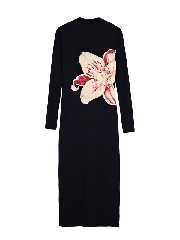 Desigual Desigual Pletena haljina  maslinasta / ljubičasto crvena / fuksija / prljavo roza / crna