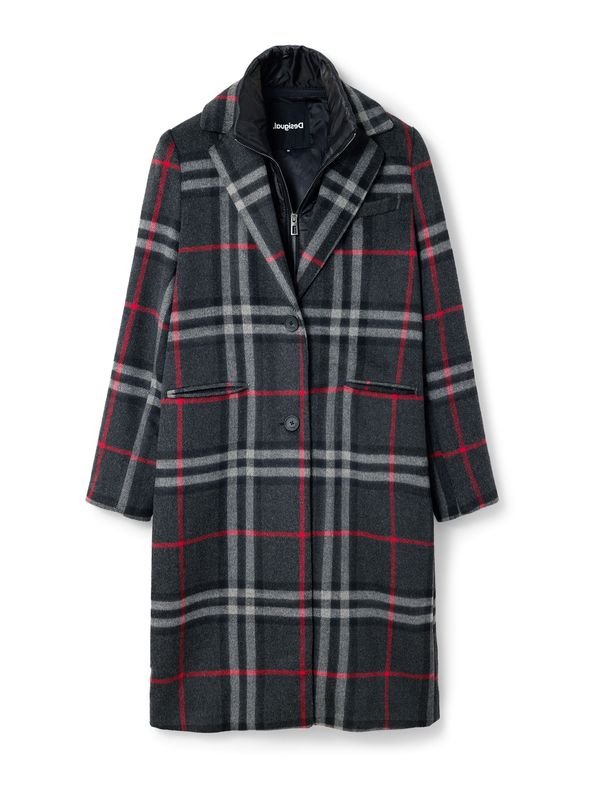Desigual Desigual Prijelazni kaput  siva / crvena / bijela