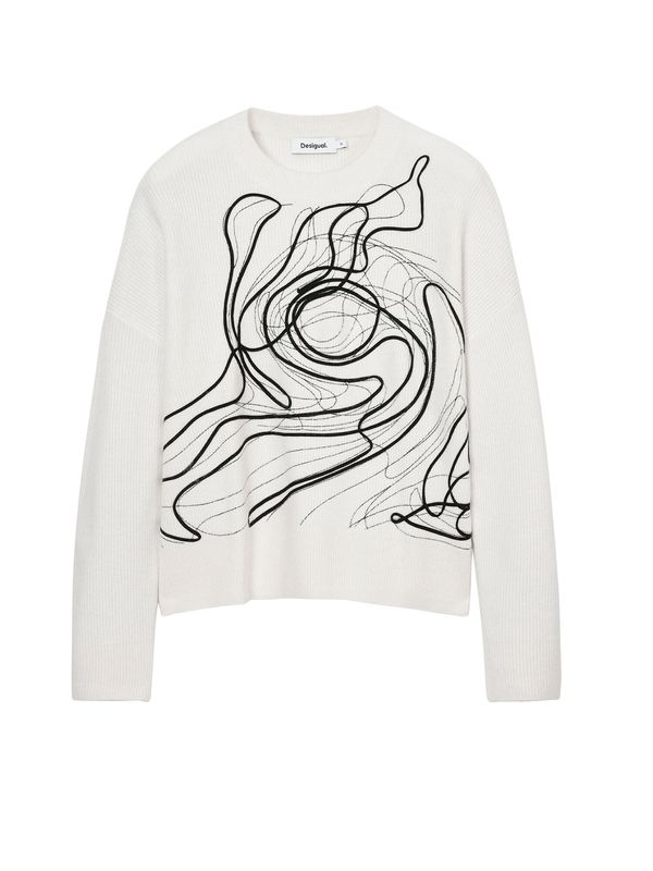 Desigual Desigual Pulover  crna / bijela