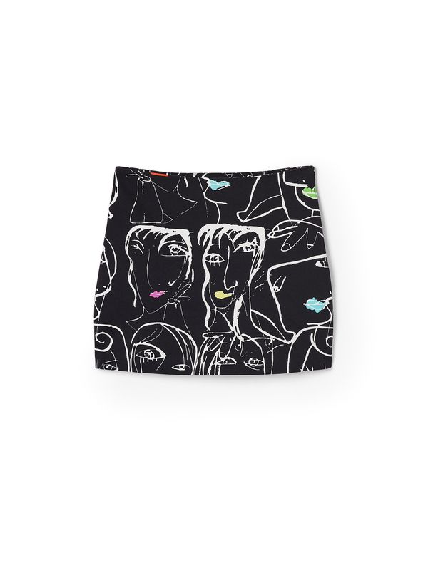 Desigual Desigual Suknja  žuta / orhideja bijela / crna / bijela