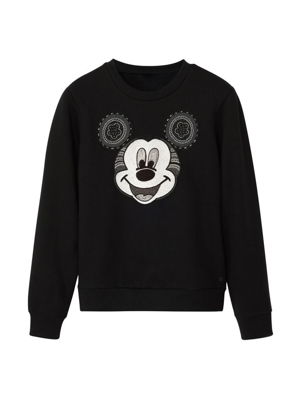 Desigual Desigual Sweater majica  siva / crna / bijela