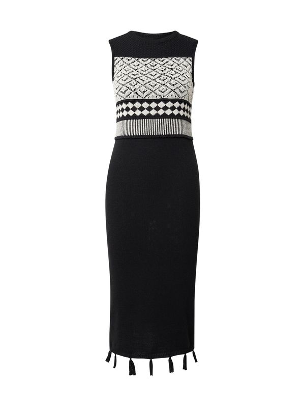 Dorothy Perkins Dorothy Perkins Pletena haljina  crna / bijela