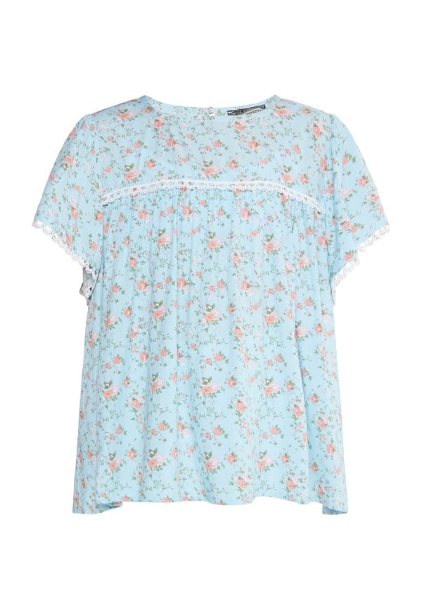 DreiMaster Vintage DreiMaster Vintage Bluza  svijetloplava / travnato zelena / breskva / bijela