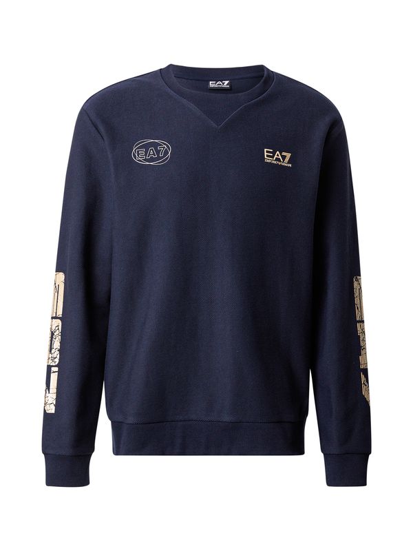 EA7 Emporio Armani EA7 Emporio Armani Sweater majica  mornarsko plava / zlatna