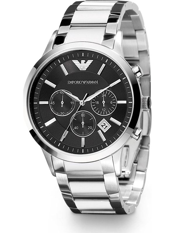 Emporio Armani Emporio Armani Analogni sat  crna / srebro