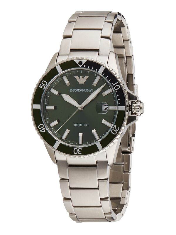 Emporio Armani Emporio Armani Analogni sat  tamno zelena / srebro