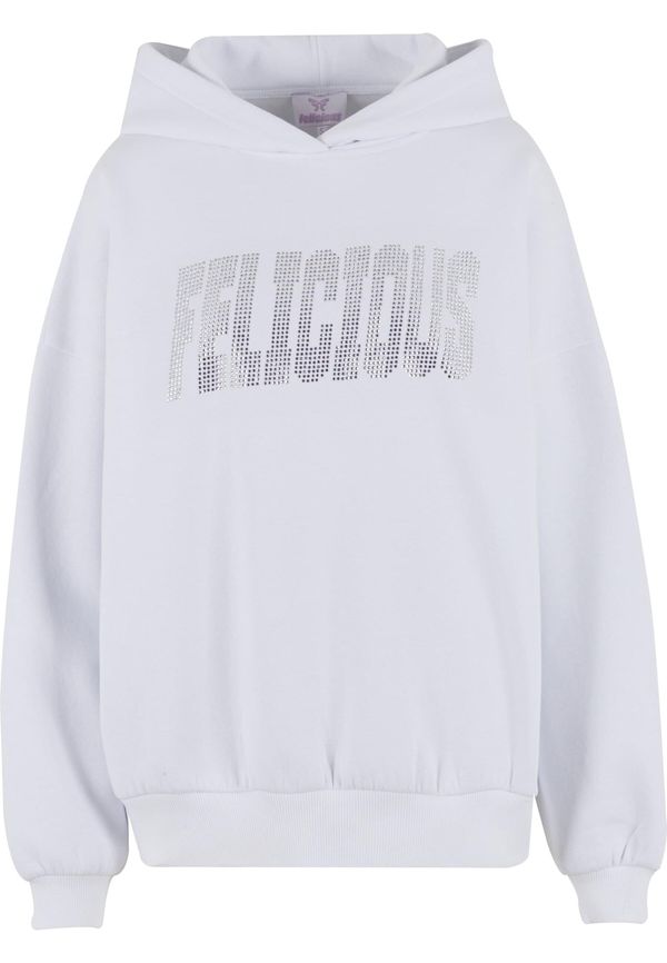 Felicious Felicious Sweater majica 'Rhinestones'  srebro / bijela