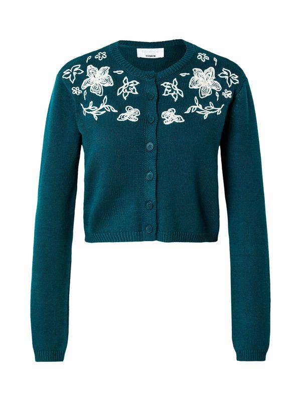 florence by mills exclusive for ABOUT YOU florence by mills exclusive for ABOUT YOU Kardigan 'Rosemary Bloom'  petrol / bijela