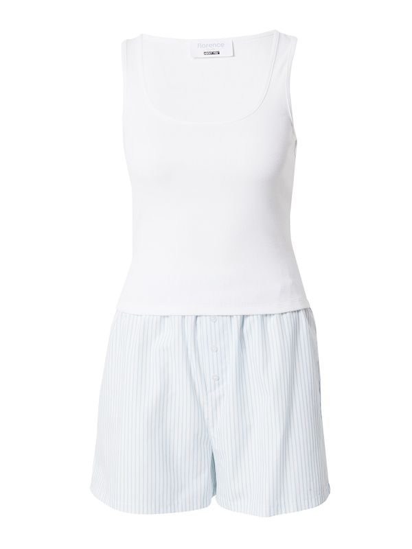 florence by mills exclusive for ABOUT YOU florence by mills exclusive for ABOUT YOU Kratke hlače za spavanje 'Fresh Linen'  svijetloplava / bijela