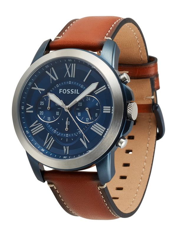 FOSSIL FOSSIL Analogni sat 'Grant FS5151'  ultra morsko plava / oker / srebro