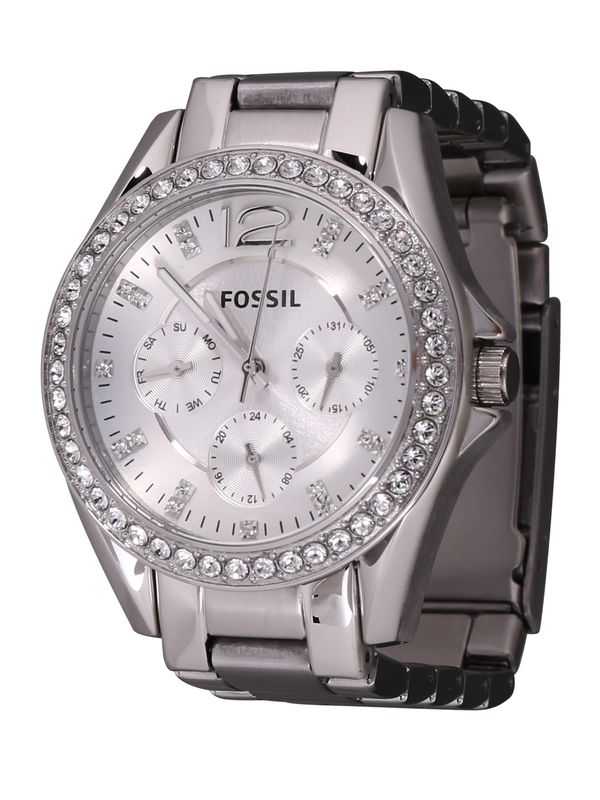FOSSIL FOSSIL Analogni sat 'RILEY'  srebro / bijela