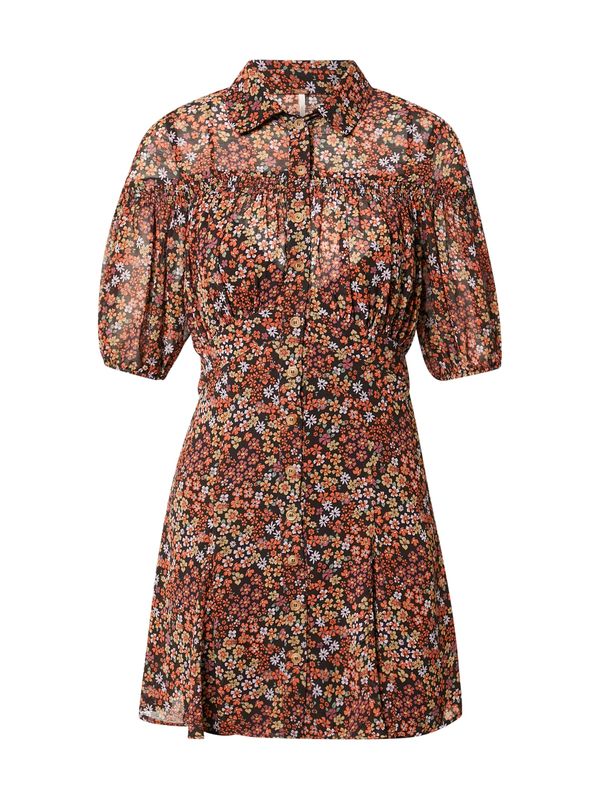 Free People Free People Košulja haljina 'BONNIE'  zelena / narančasta / crna / bijela