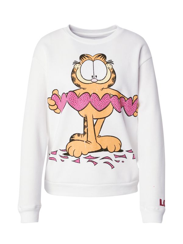 Frogbox Frogbox Sweater majica 'Garfield hearts'  višnja / roza / crna / bijela
