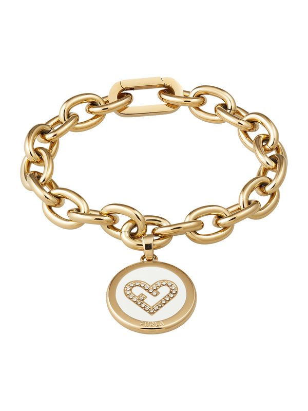 FURLA FURLA Narukvica 'Heart'  zlatna / prozirna / bijela