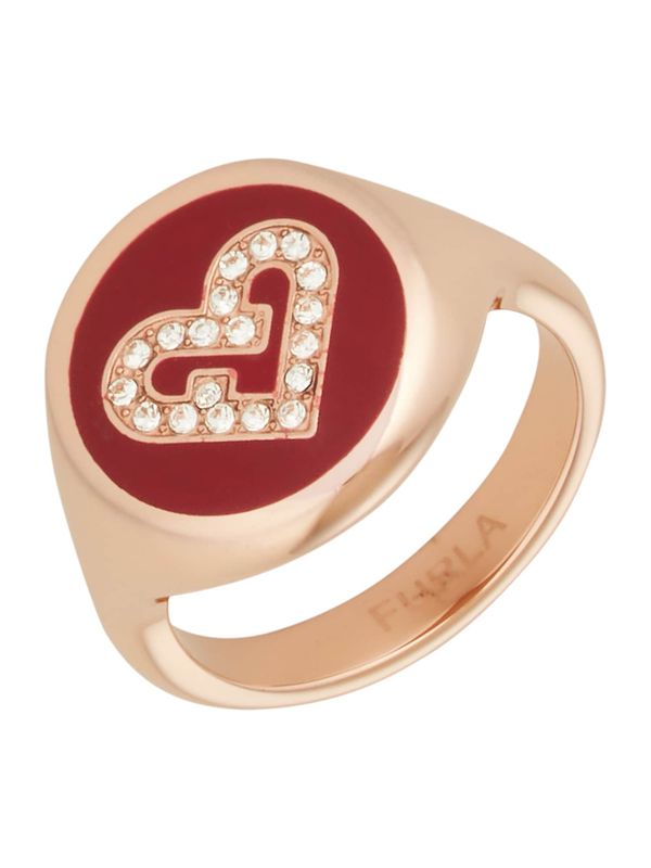 FURLA FURLA Prsten  rozo zlatna / rubin crvena / prozirna