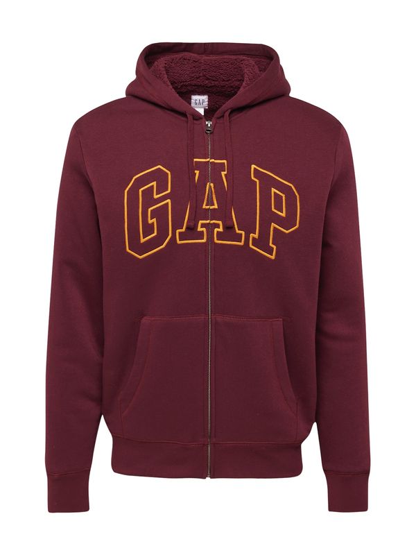 GAP GAP Gornji dio trenirke  tamo žuta / boja vina