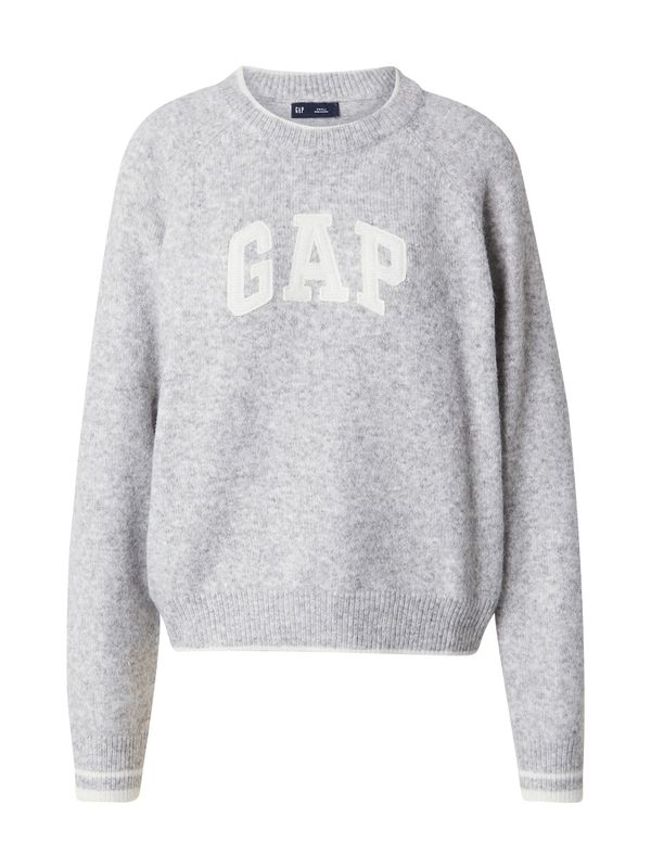GAP GAP Pulover  siva melange / bijela