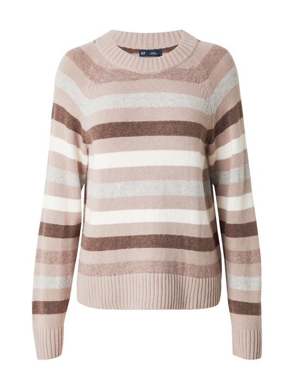 GAP GAP Pulover  tamno bež / smeđa melange / siva melange / bijela