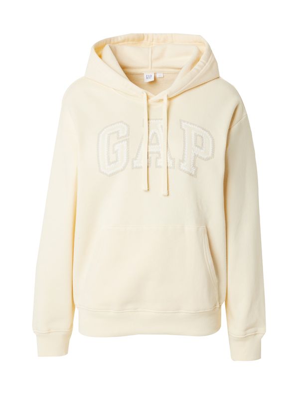 GAP GAP Sweater majica 'HERITAGE'  pastelno žuta / bijela