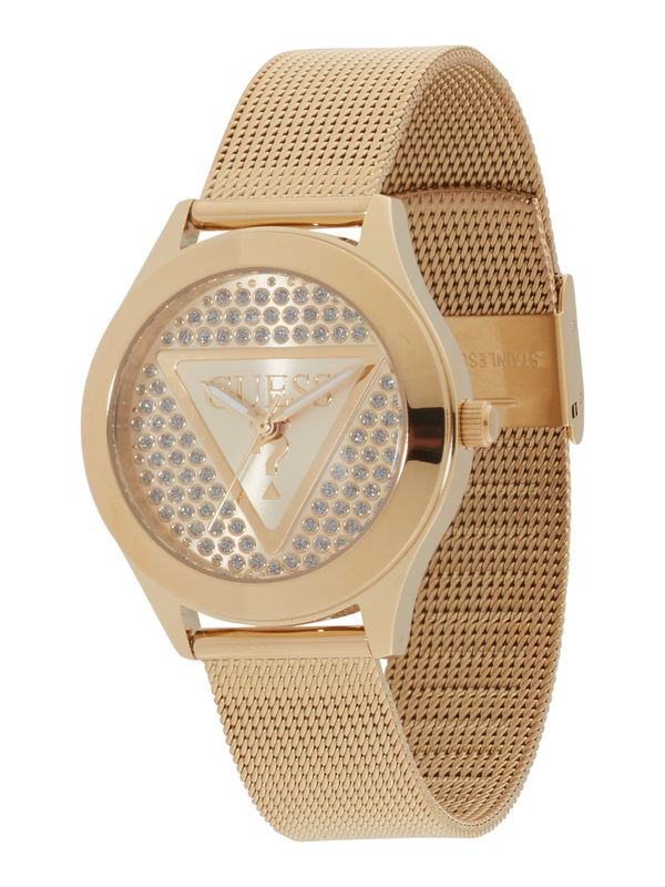 GUESS GUESS Analogni sat 'GLITZ PLAQUE'  rozo zlatna