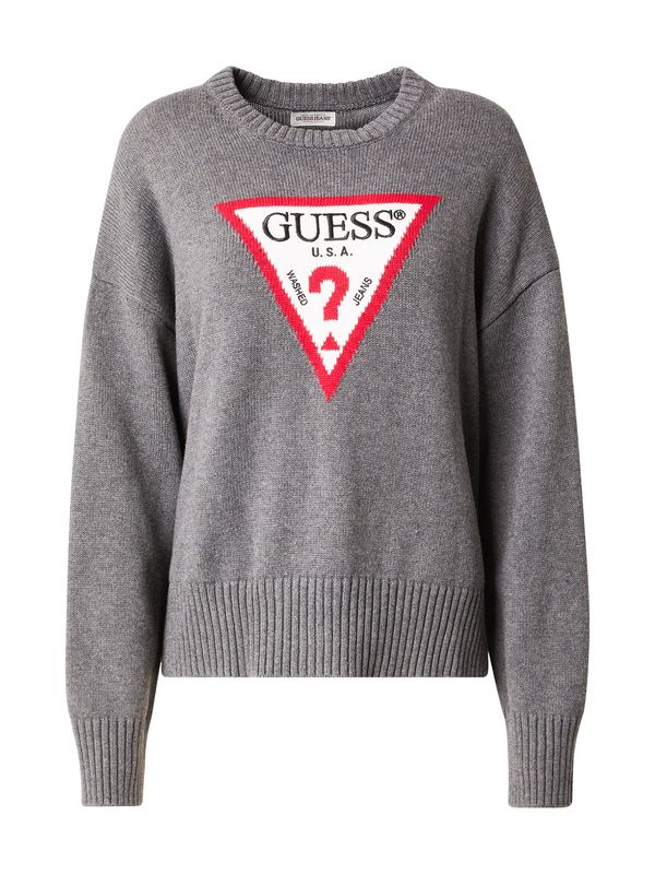 GUESS JEANS GUESS JEANS Pulover  siva melange / crvena / crna / bijela