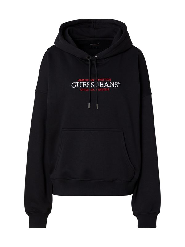 GUESS JEANS GUESS JEANS Sweater majica 'AMERICAN'  crvena / crna / bijela