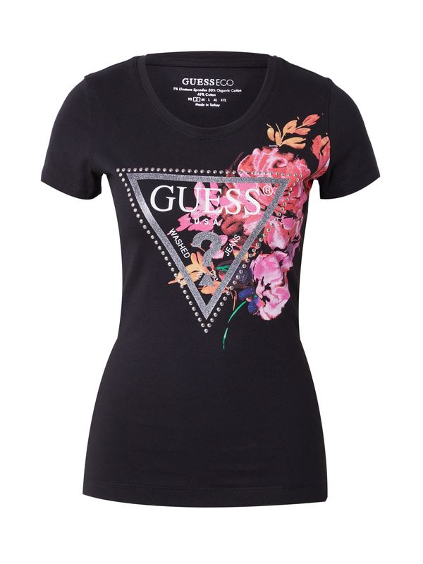 GUESS GUESS Majica 'PEONY'  svijetloroza / crna / srebro / bijela