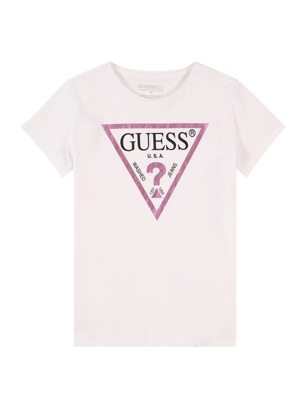 GUESS GUESS Majica  ružičasto crvena / crna / prljavo bijela