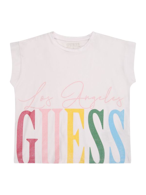 GUESS GUESS Majica  smaragdno zelena / roza / roza / prljavo bijela