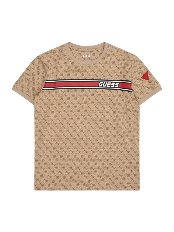 GUESS GUESS Majica  svijetlobež / smeđa / crvena / crna