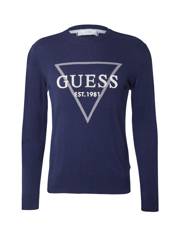 GUESS GUESS Pulover 'FABIAN'  bež / mornarsko plava / svijetlosiva