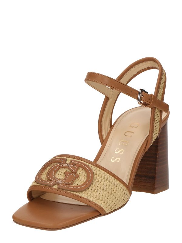GUESS GUESS Sandale s remenčićima 'GANIKA'  smeđa / vuneno bijela