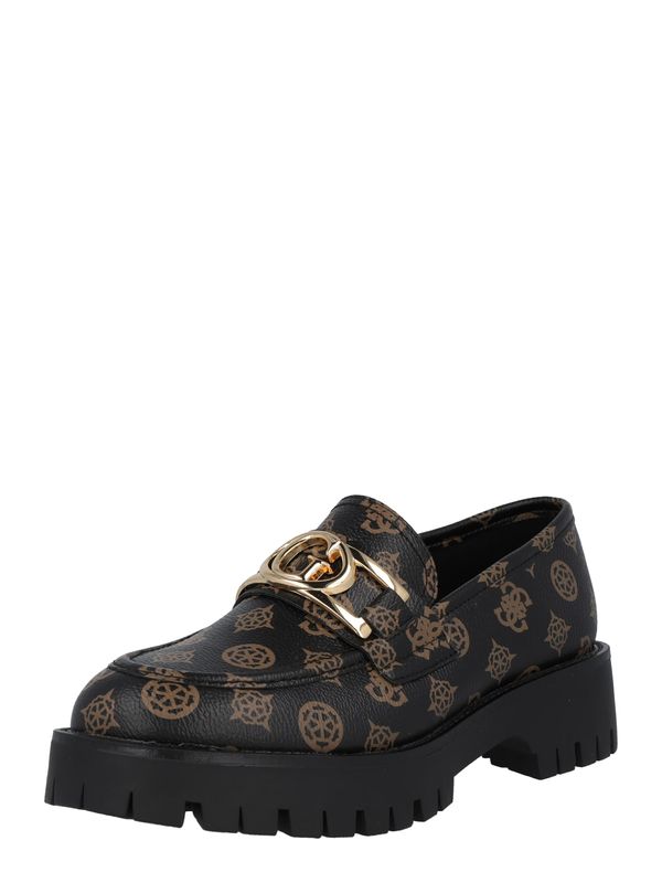 GUESS GUESS Slip On cipele 'Ilary'  čokolada / svijetlosmeđa / zlatna