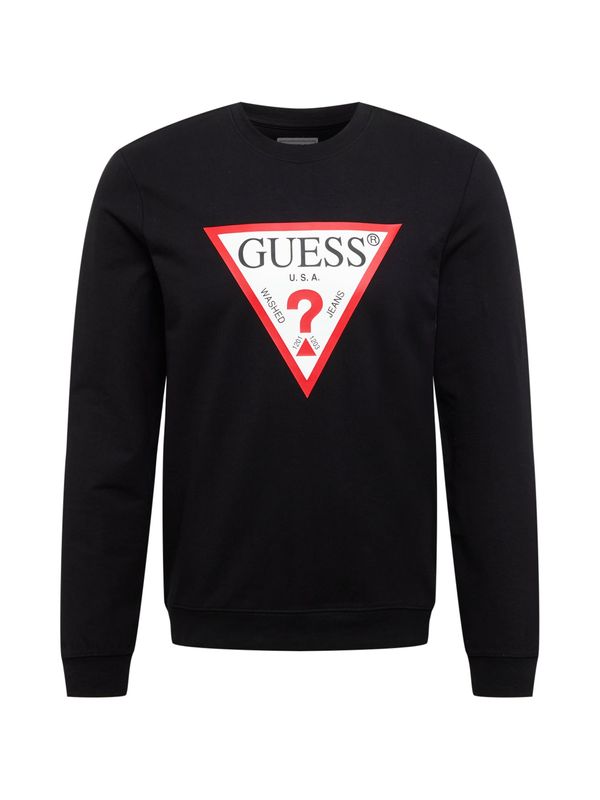 GUESS GUESS Sweater majica 'Audley'  crvena / crna / bijela