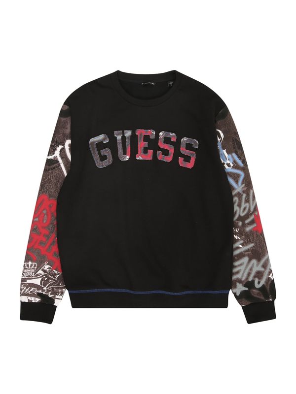 GUESS GUESS Sweater majica 'LS ACTIVE'  plava / čokolada / crvena / crna