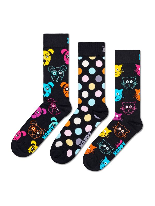 Happy Socks Happy Socks Čarape 'Classic Dog'  mornarsko plava / žuta / roza / bijela