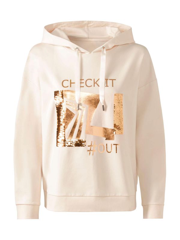 heine heine Sweater majica  boja slonovače / smeđa / zlatna