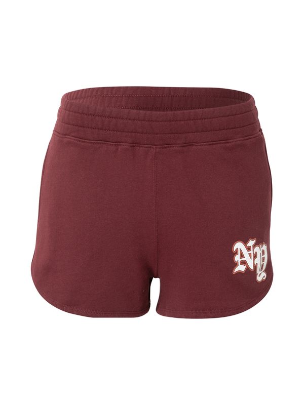 HOLLISTER HOLLISTER Hlače 'DARK ACADEMIA'  bordo / bijela