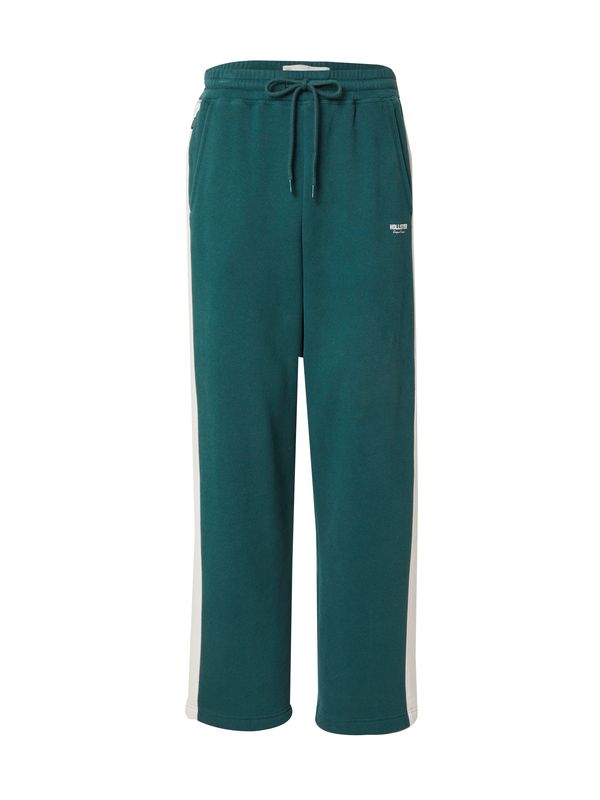 HOLLISTER HOLLISTER Hlače  smaragdno zelena / bijela