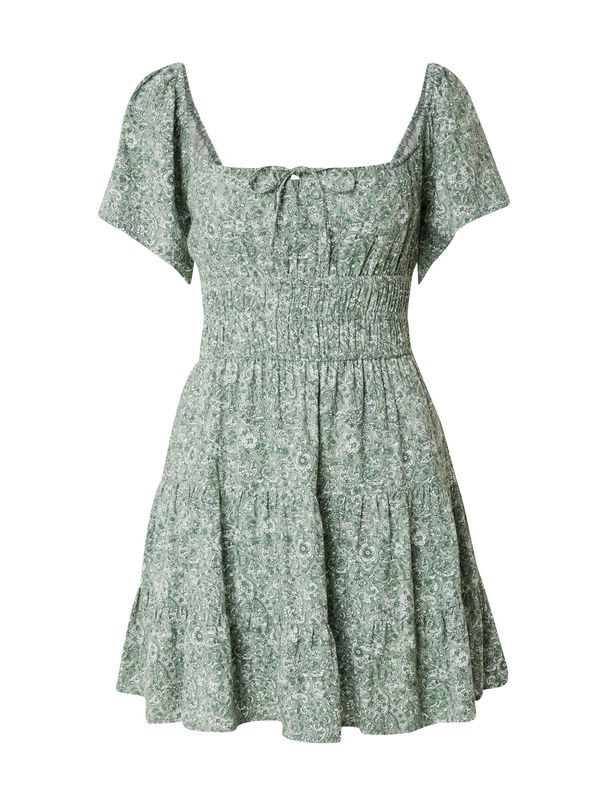 HOLLISTER HOLLISTER Ljetna haljina 'CHANNELED'  zelena / pastelno zelena / prljavo bijela