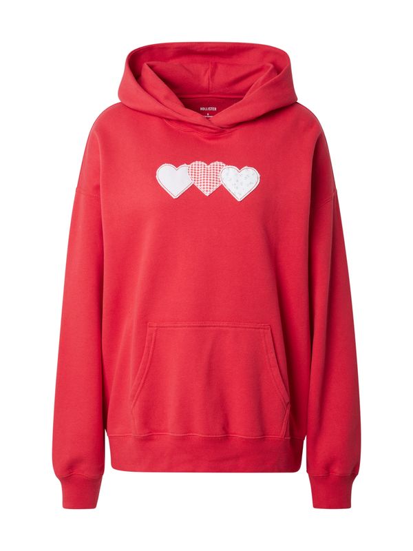 HOLLISTER HOLLISTER Sweater majica  svijetlo crvena / bijela
