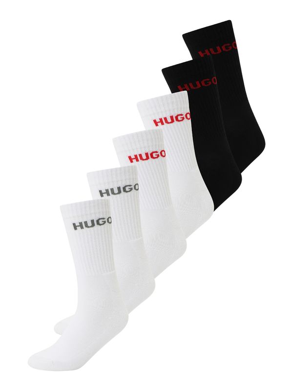HUGO HUGO Čarape  siva / crvena / crna / bijela